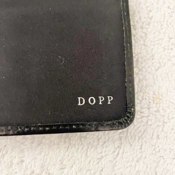 Dopp Black Leather Wallet Silver Snap Designer Old Money Chic - Picture 5 of 15